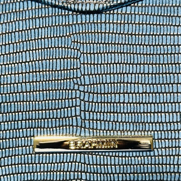 Brahmin Textured Clutch in Teal with Gold Accent - Picture 2 of 5